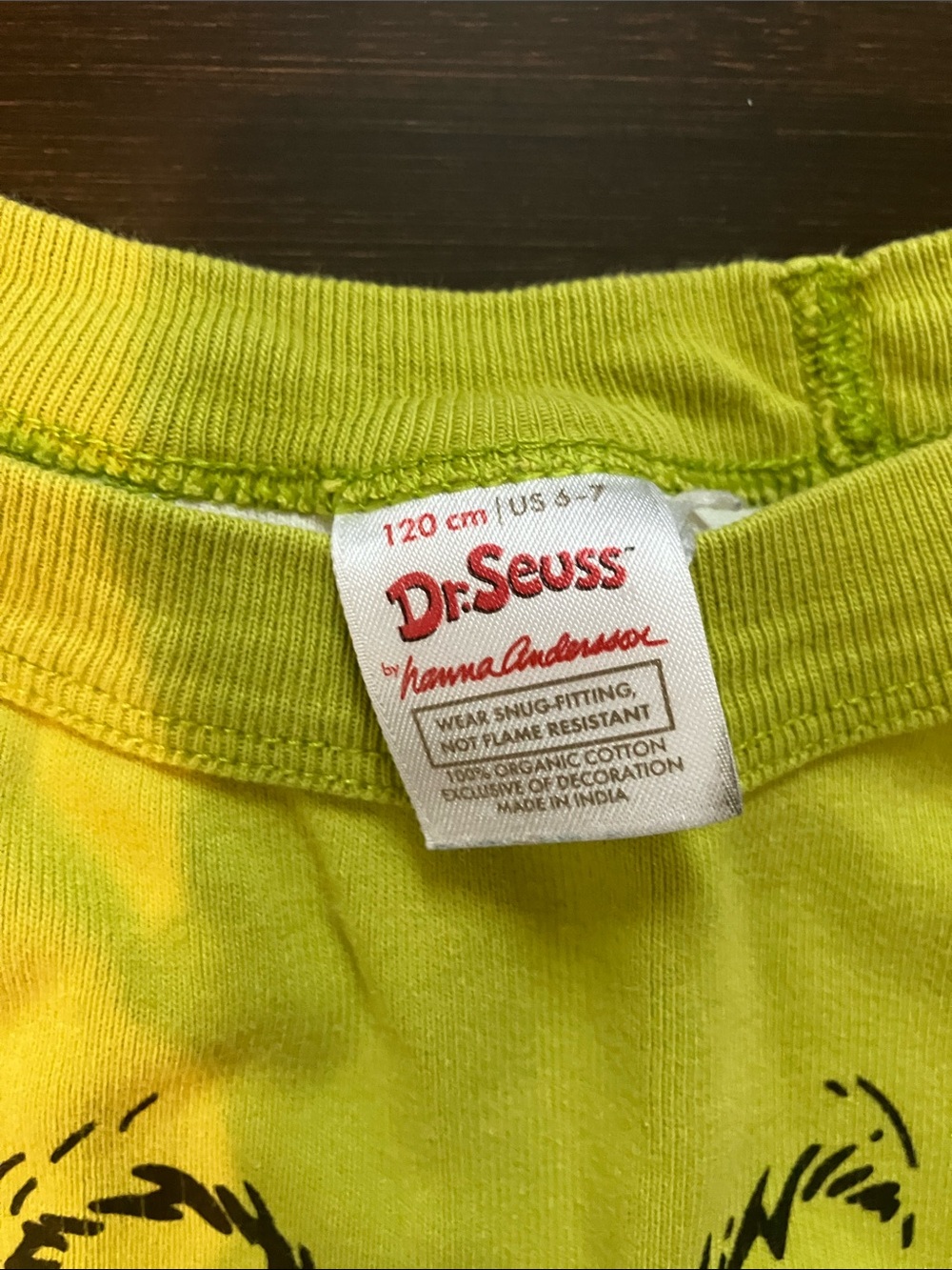 Hanna Andersson Lime Green Grinch Face Stripe Pajama Set - Picture 2 of 8